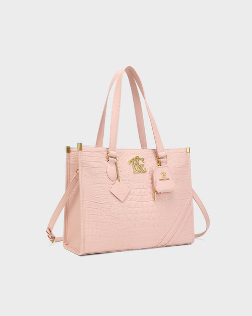 City scape Tote in Baby Pink