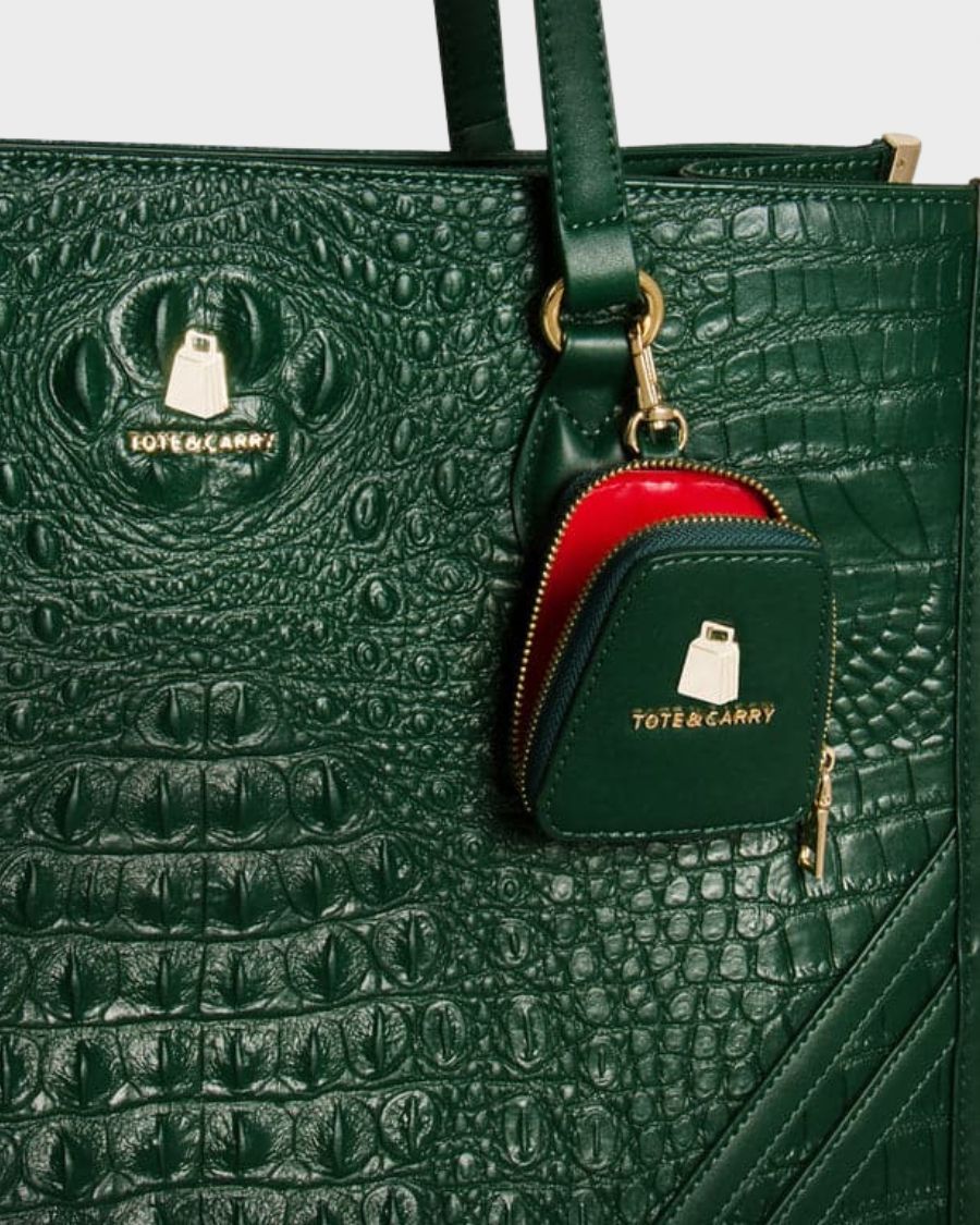 Classic City Tote Bag in Emerald Green