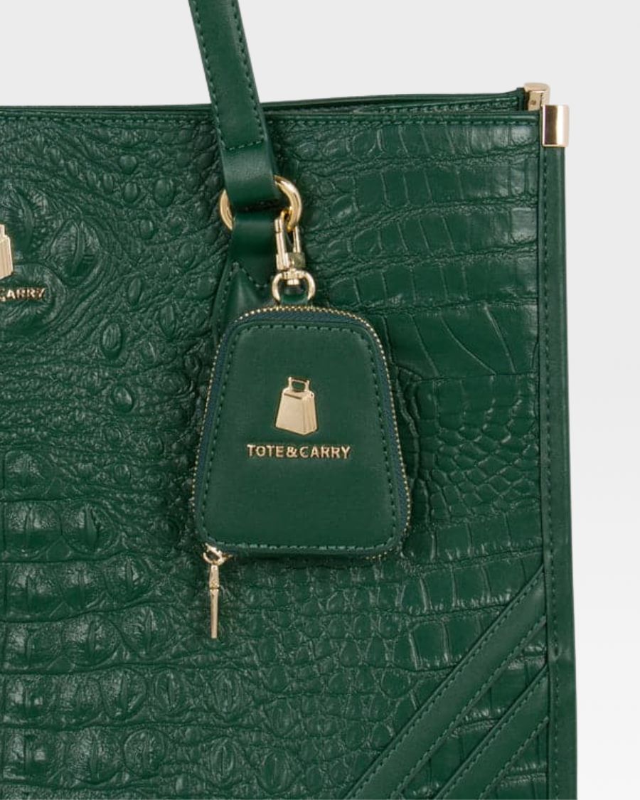 Classic City Tote Bag in Emerald Green