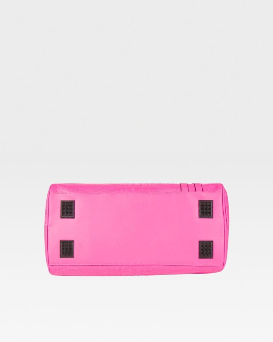 Classic Weekender Duffle Bag in Neon Pink