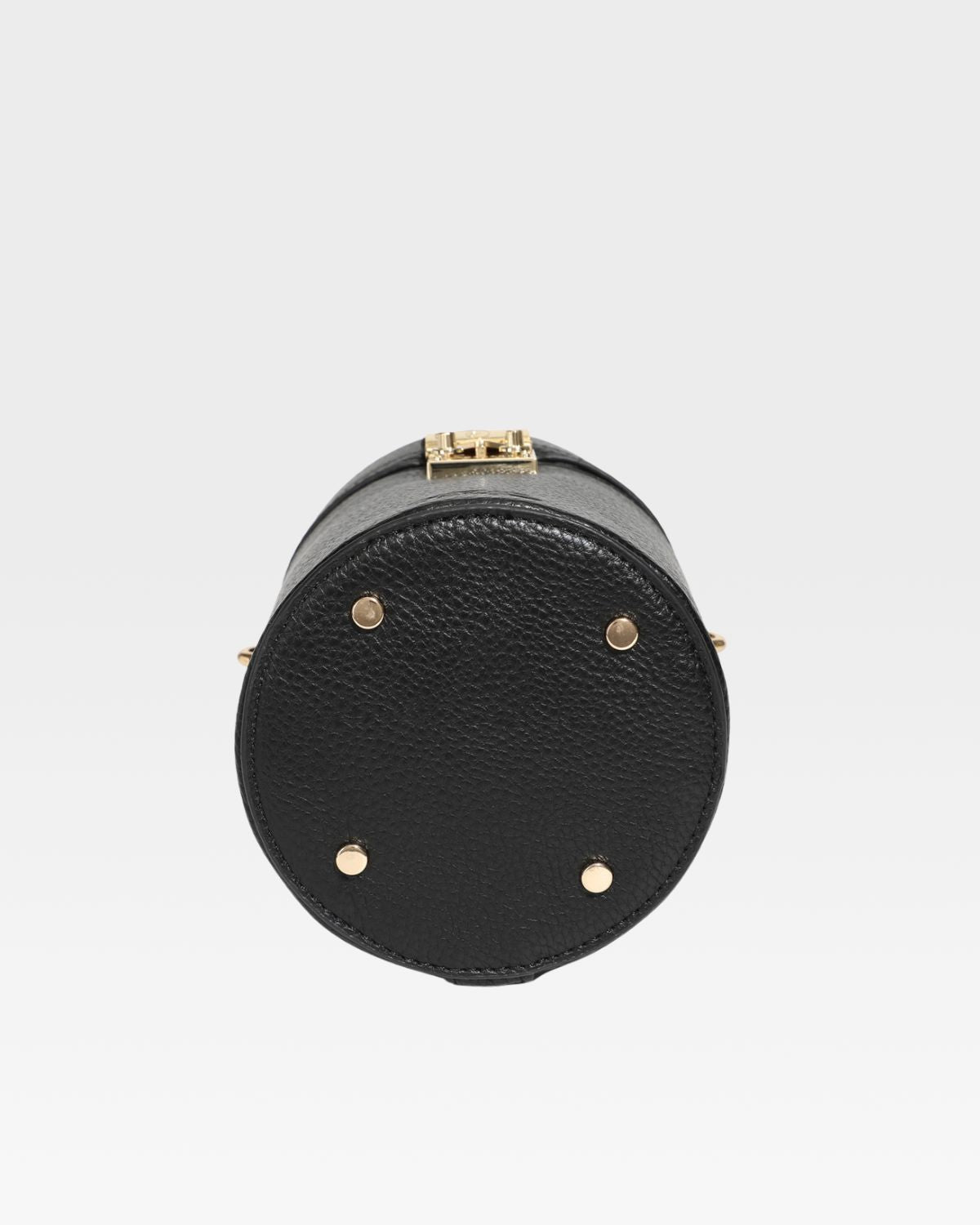Leather Beauty Barrel Purse in Black