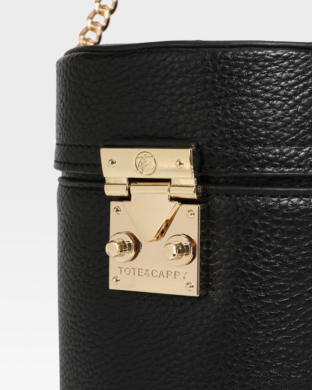Leather Beauty Barrel Purse in Black