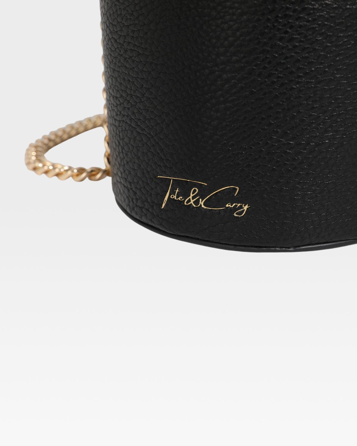 Leather Beauty Barrel Purse in Black