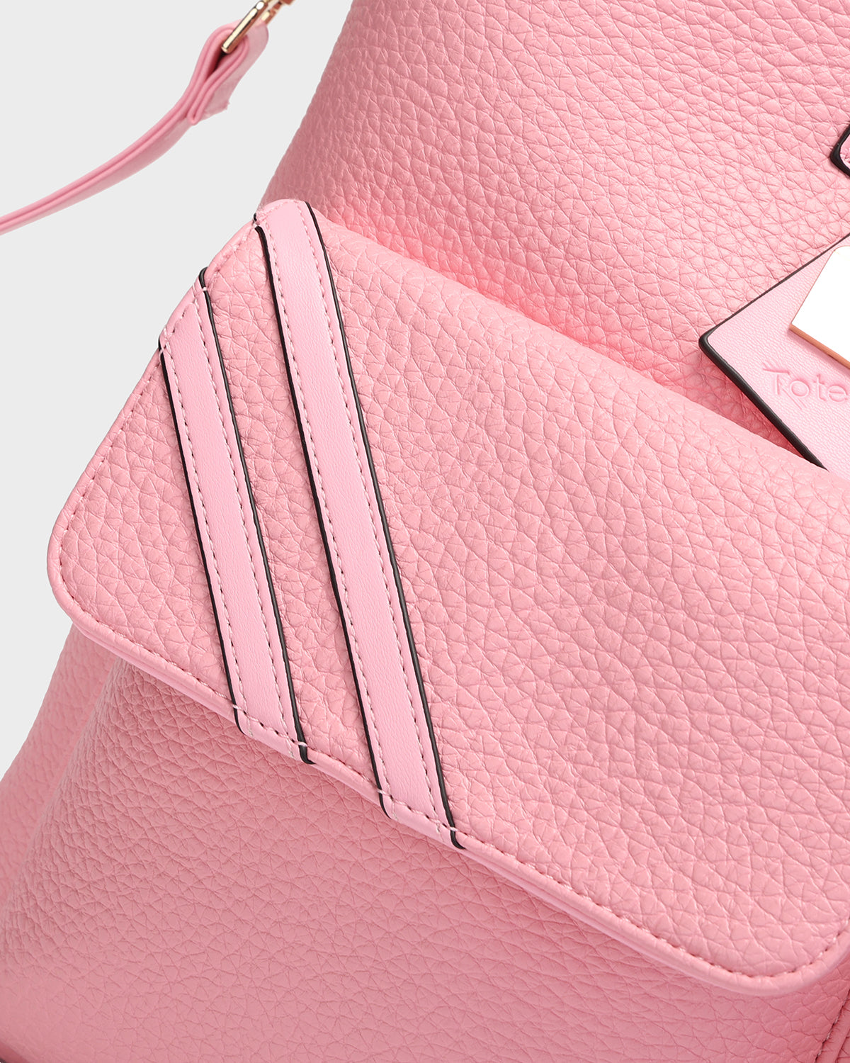 Leather Carry-All Tote Bag in Pink