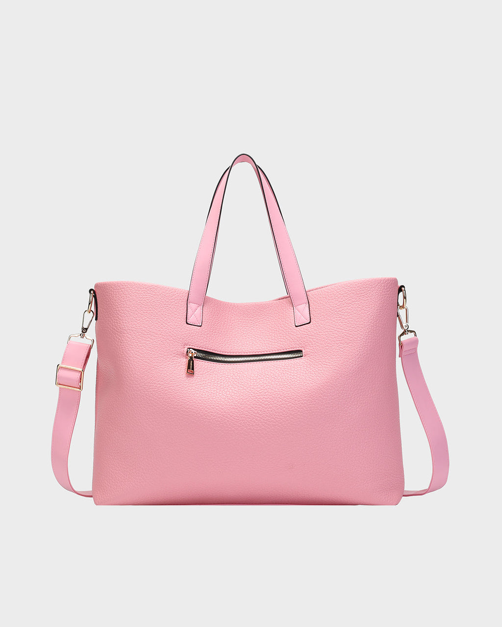 Leather Carry-All Tote Bag in Pink