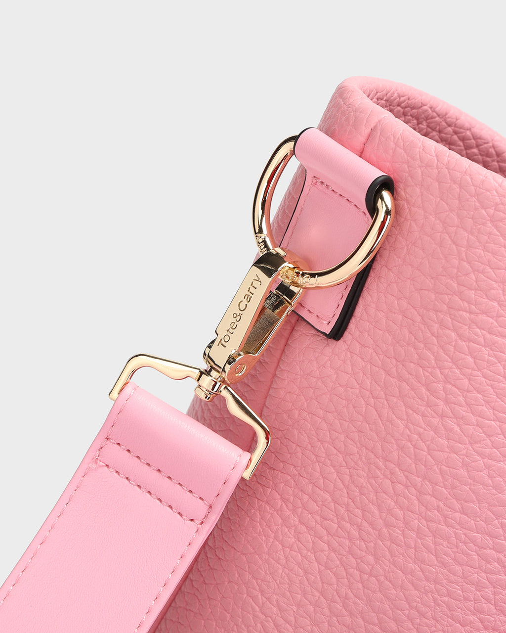 Leather Carry-All Tote Bag in Pink