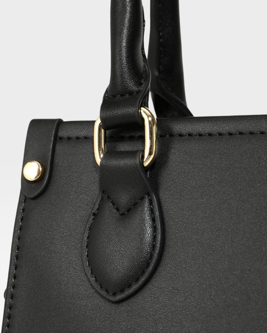 Lisse Mini Tote Bag in Black & Red