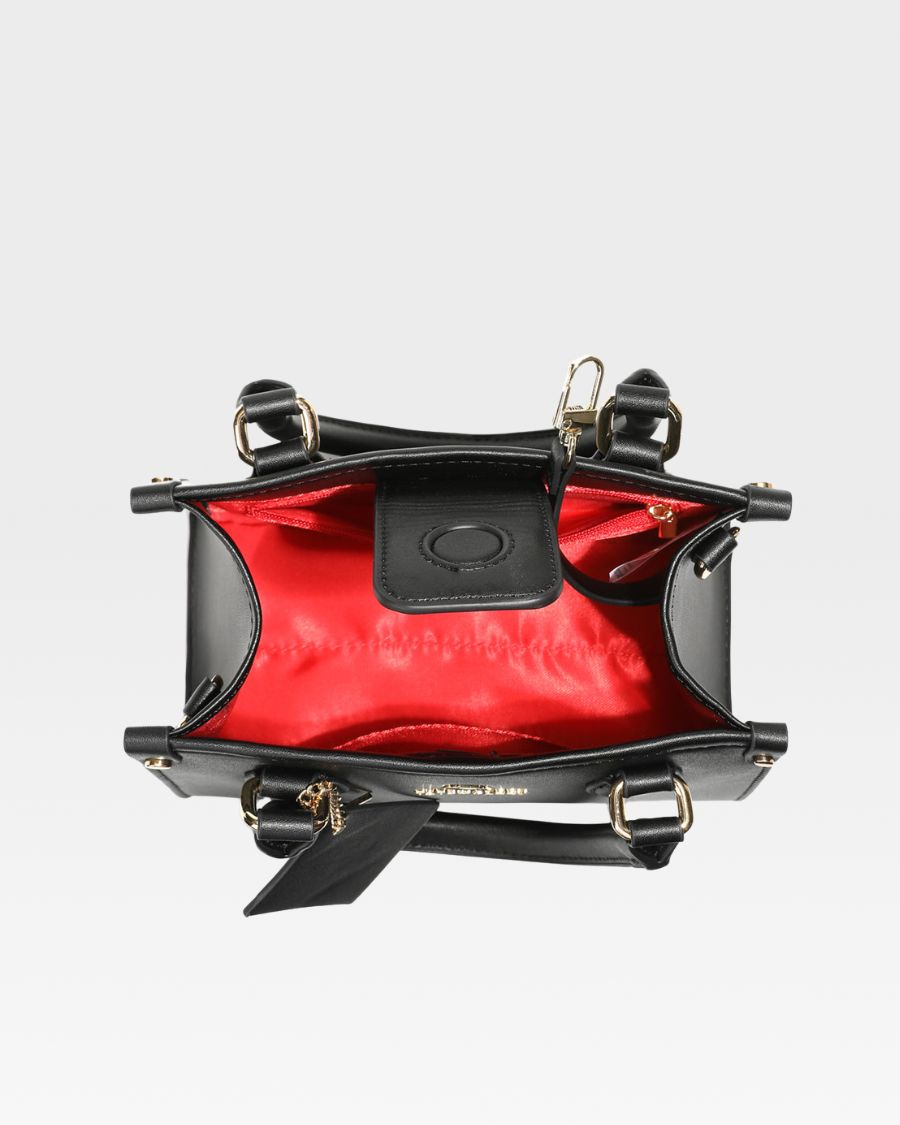 Lisse Mini Tote Bag in Black & Red