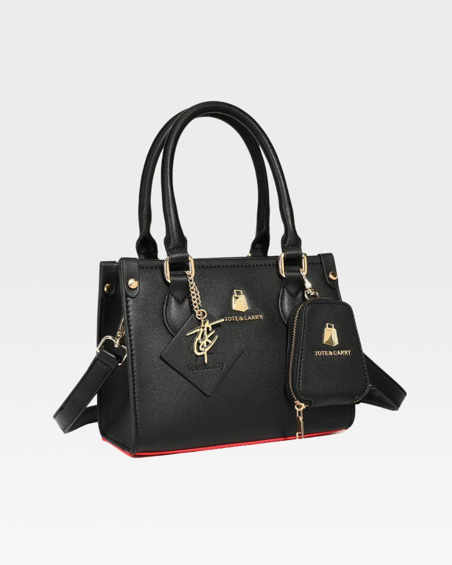 Lisse Mini Tote Bag in Black & Red