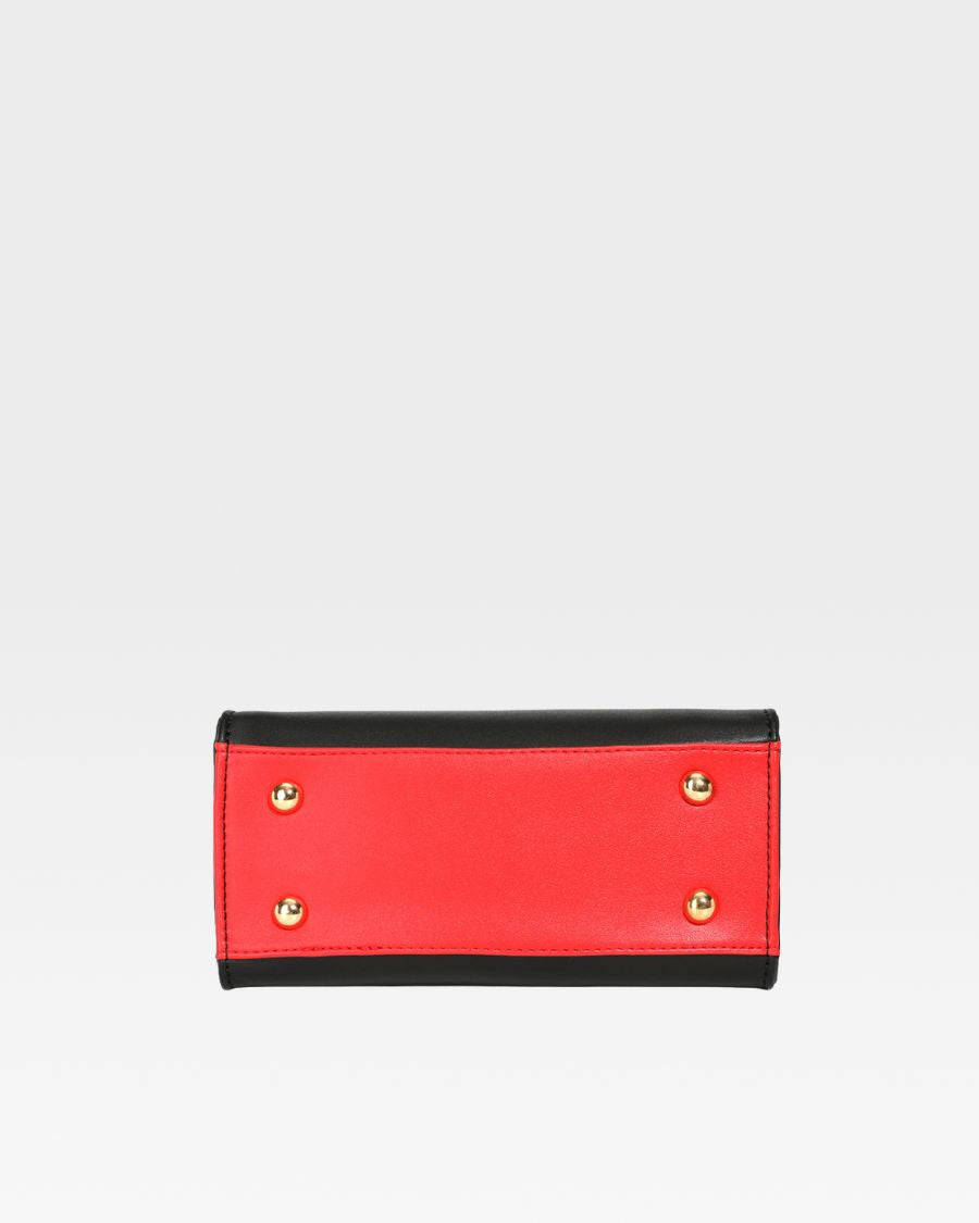Lisse Mini Tote Bag in Black & Red