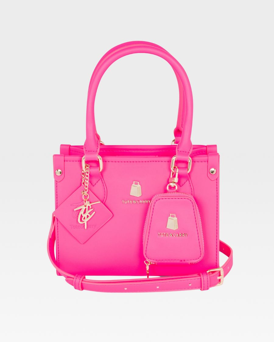 Lisse Mini Tote Bag in Neon Pink