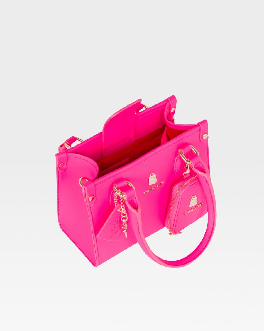 Lisse Mini Tote Bag in Neon Pink