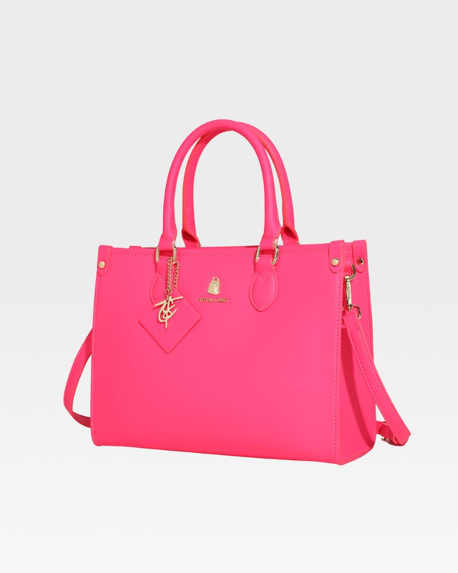 Lisse Mini Tote Bag in Neon Pink