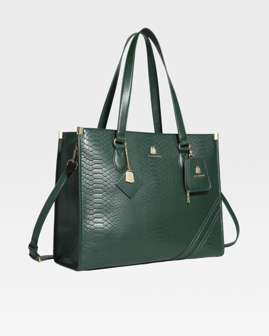 Signature City Tote Bag in Emerald Green