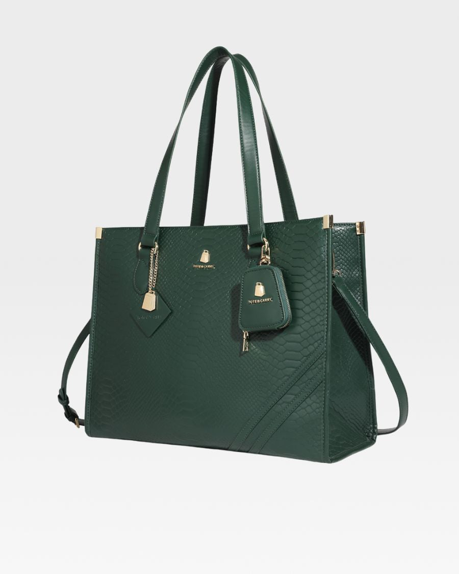 Signature City Tote Bag in Emerald Green