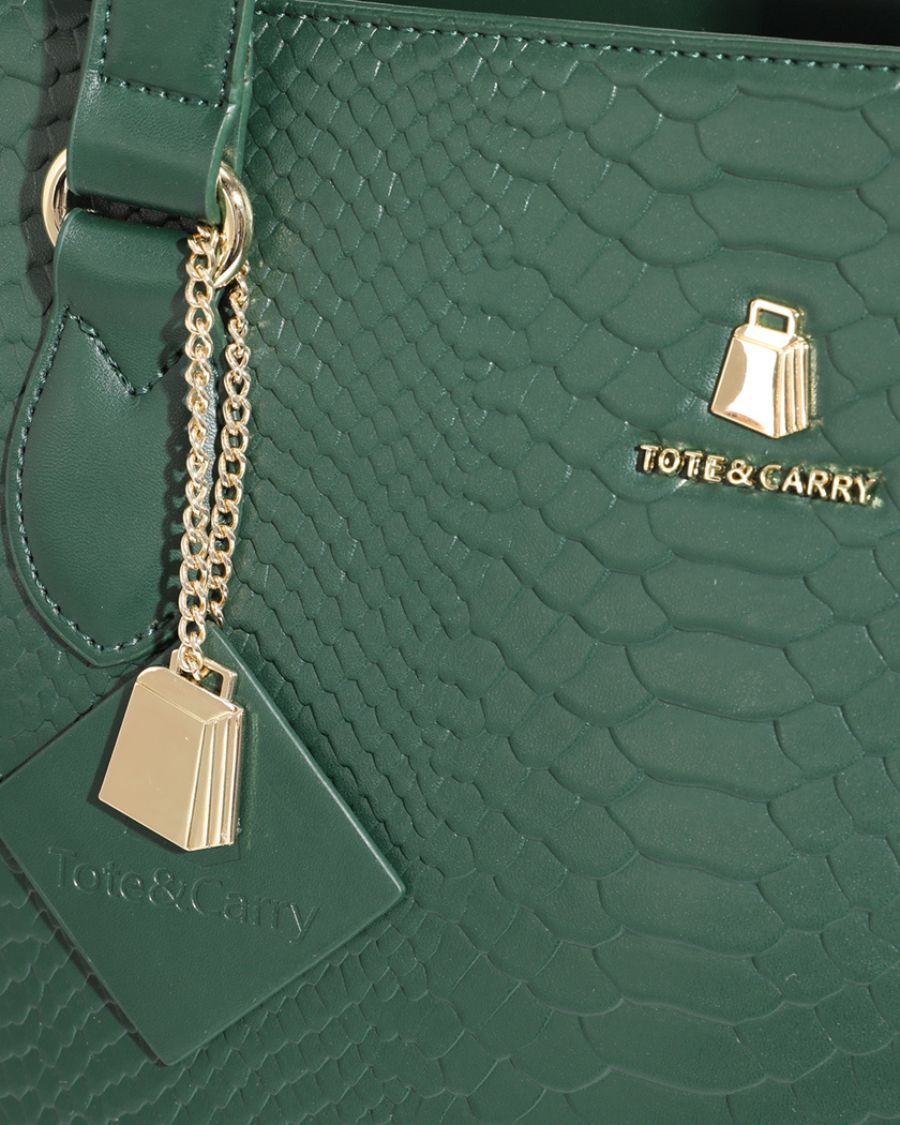 Signature City Tote Bag in Emerald Green