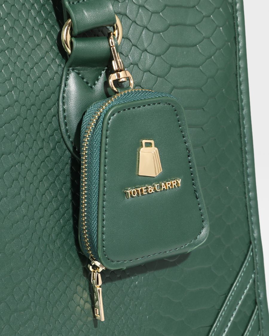 Signature City Tote Bag in Emerald Green