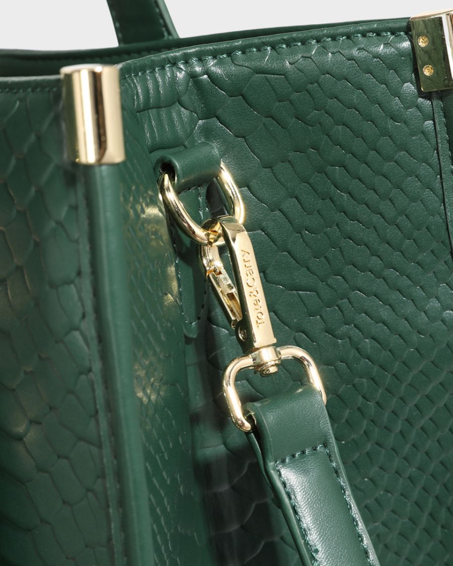 Signature City Tote Bag in Emerald Green