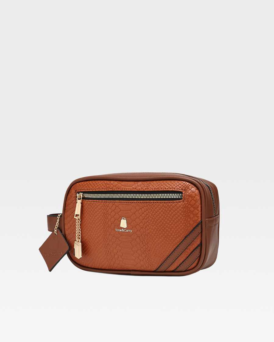 Signature Essential Toiletry Bag in Caramel