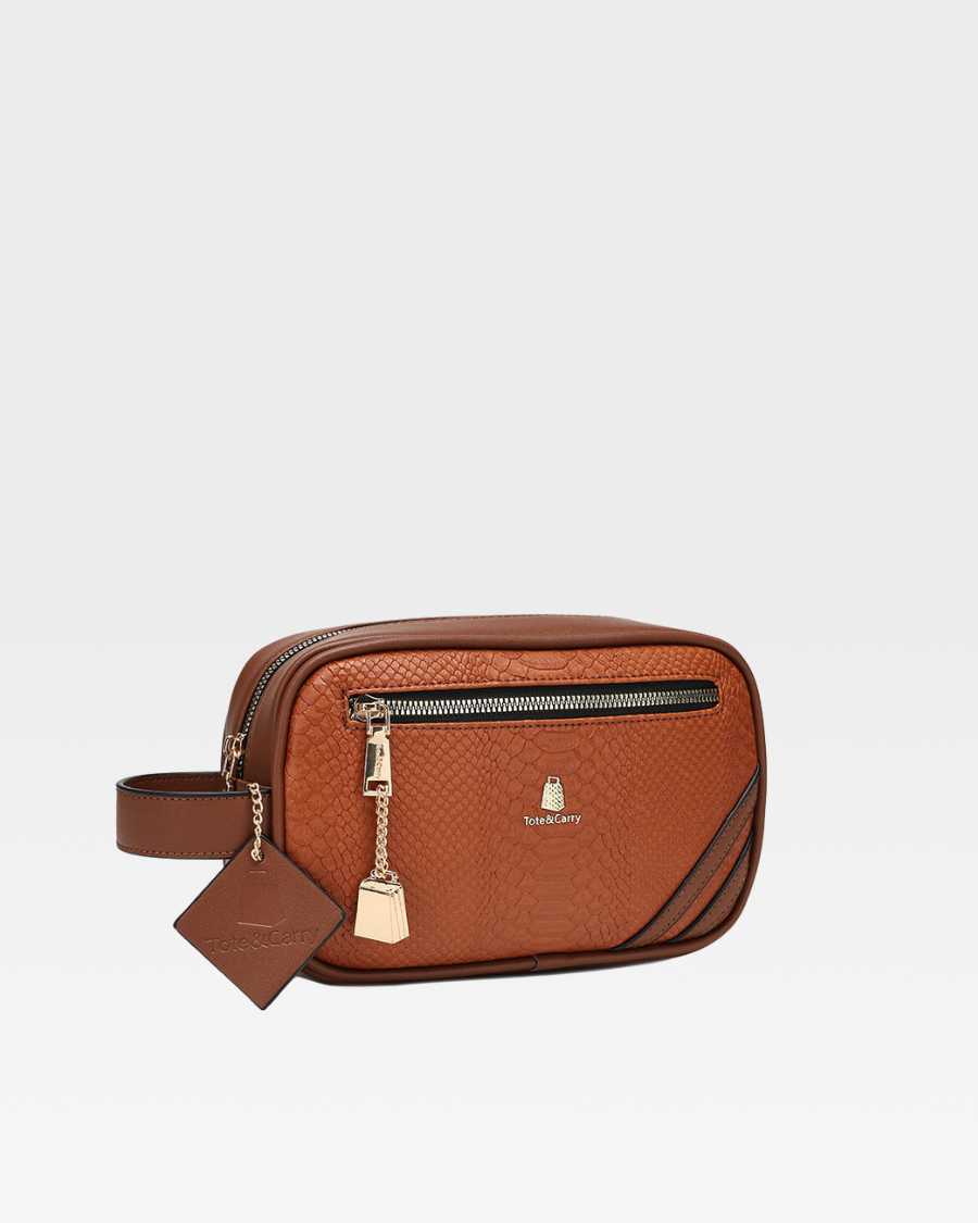Signature Essential Toiletry Bag in Caramel