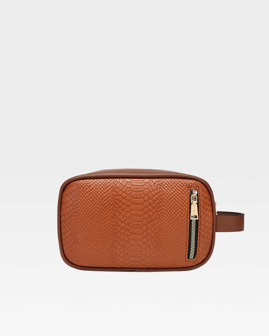 Signature Essential Toiletry Bag in Caramel