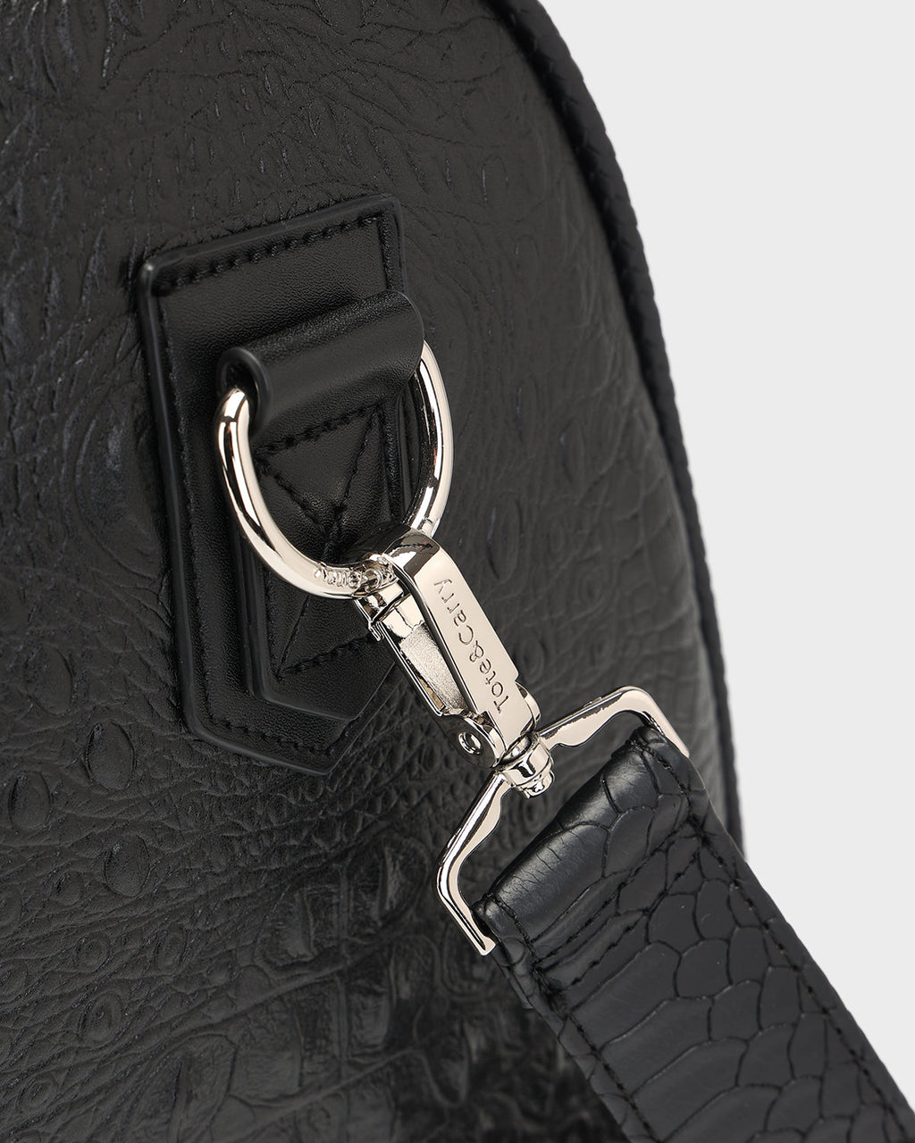 Statement Weekender Duffle Bag in Black