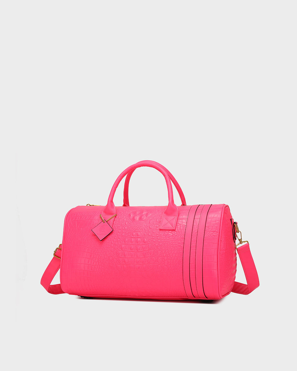 Statement Weekender Duffle Bag in Neon Pink